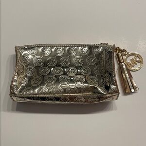Michael Kors Metallic Gold Makeup Bag